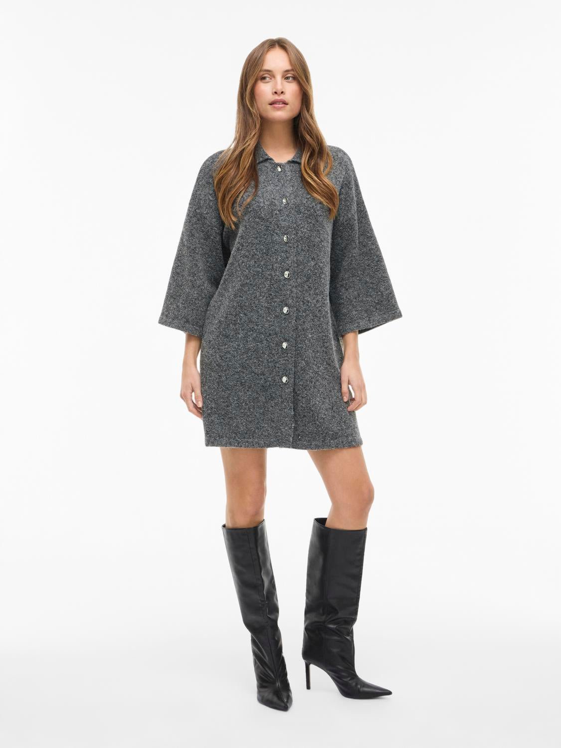 VILAURI Midi Dress - Medium Grey Melange - VERO MODA & VILA Bergvik